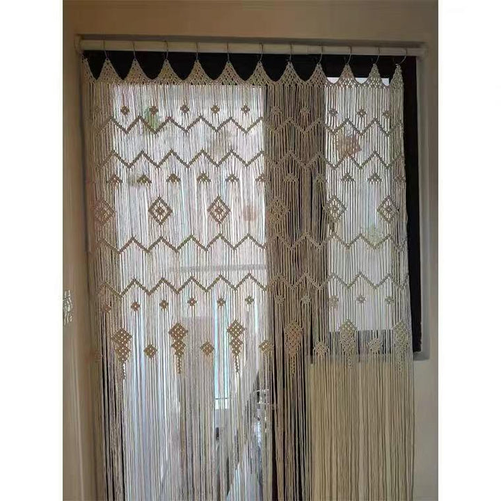 Finished Hoop Door Curtain Bohemian Tapestry Hand Woven Curtain European Style - Mamofa Global Store