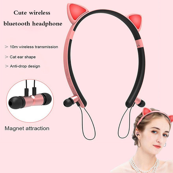 LED Glowing True Wireless Bluetooth Headphones Auriculares Cartoon Girl Headband Cat Ear Headset With Microphone For All Phones - Mamofa Global Store