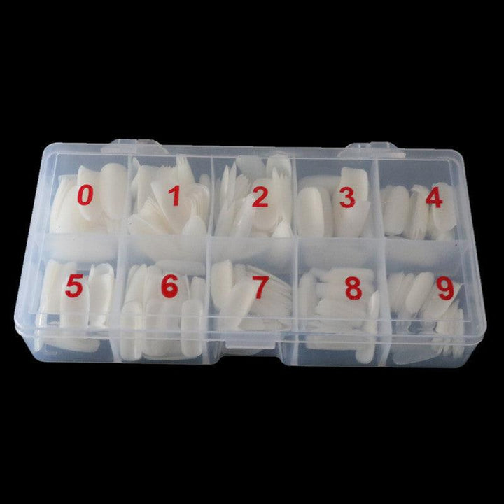 Nail Art 500 Piece Box Armor Pieces Transparent Fully Pasted Half Pasted Pieces Fake Nail Pieces Transparent French Natural - Mamofa Global Store