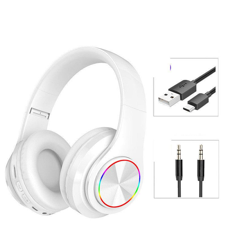 LED Wireless Bluetooth Headphones Gaming Headsets Sport Earphone With Support TF Card Colorful Breathing Lights - Mamofa Global Store