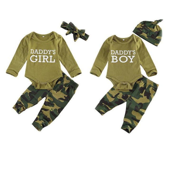 New Products Set Letter Camouflage Printed Children Set - Mamofa Global Store