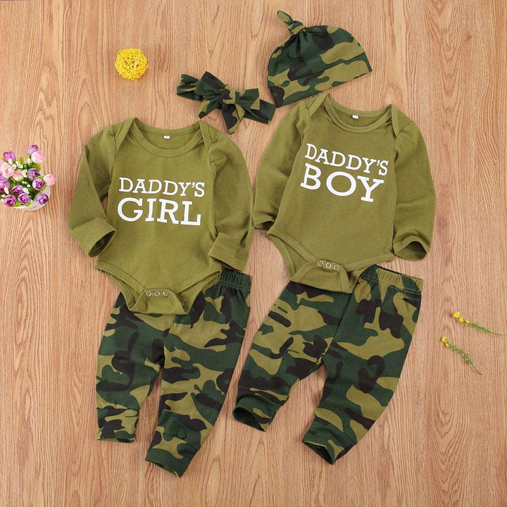 New Products Set Letter Camouflage Printed Children Set - Mamofa Global Store