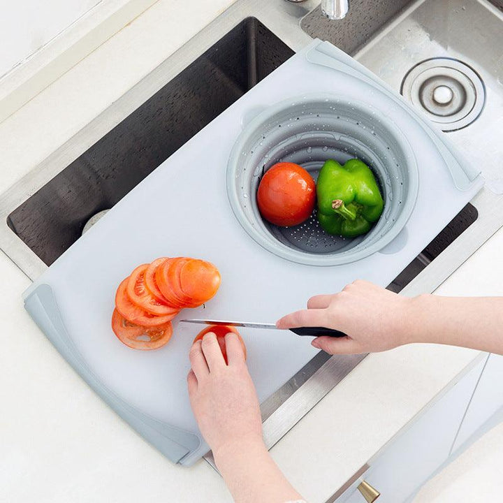 Innovative Multi-Functional 3 in 1 Chopping Board Detachable Folding Drain Basket Sink Cutting Board - Mamofa Global Store