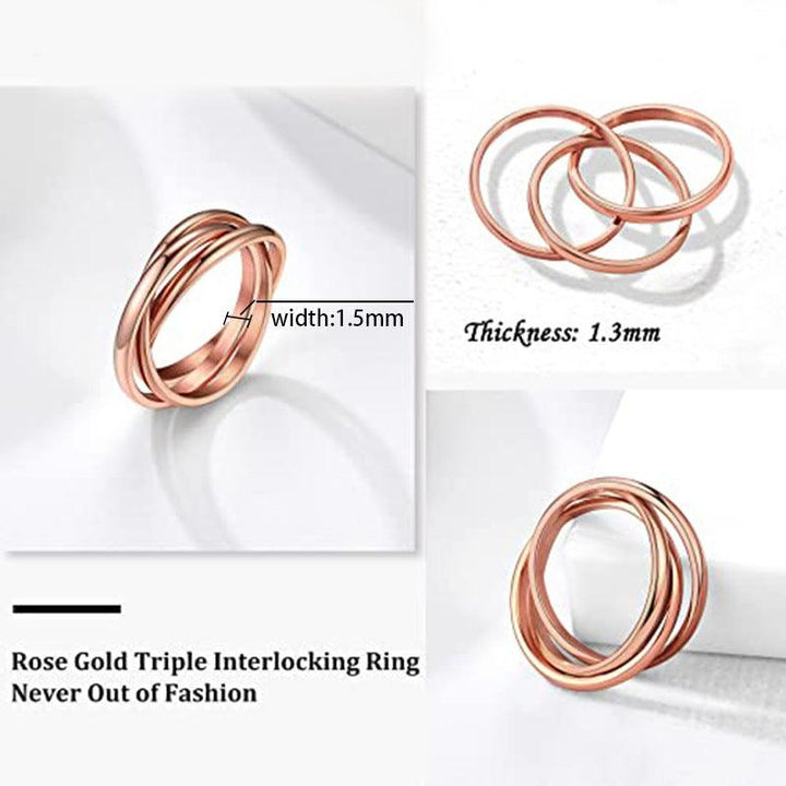 Three-ring Rotating Ring For Couple Creative Personalized Anxiety Relief Rings Women Geometric Jewelry - Mamofa Global Store