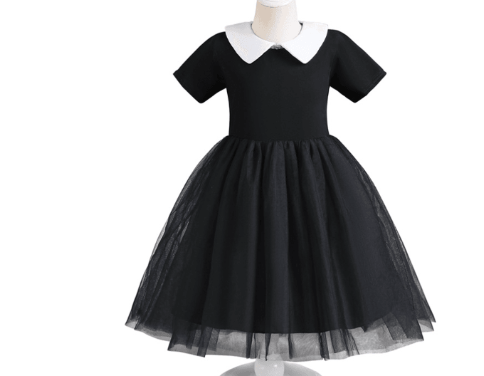 Children Shirt Black Drama Same Style Girl Cosplay Clothes Doll Collar Mesh Umbrella Princess Dress - Mamofa Global Store