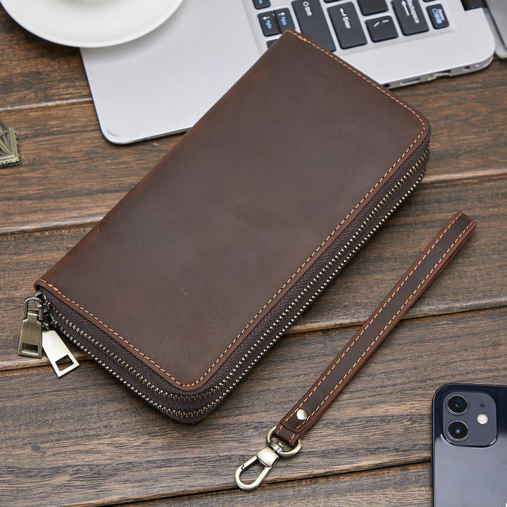 Men's Wallet Genuine Leather Fashion Retro Long Wallet - Mamofa Global Store