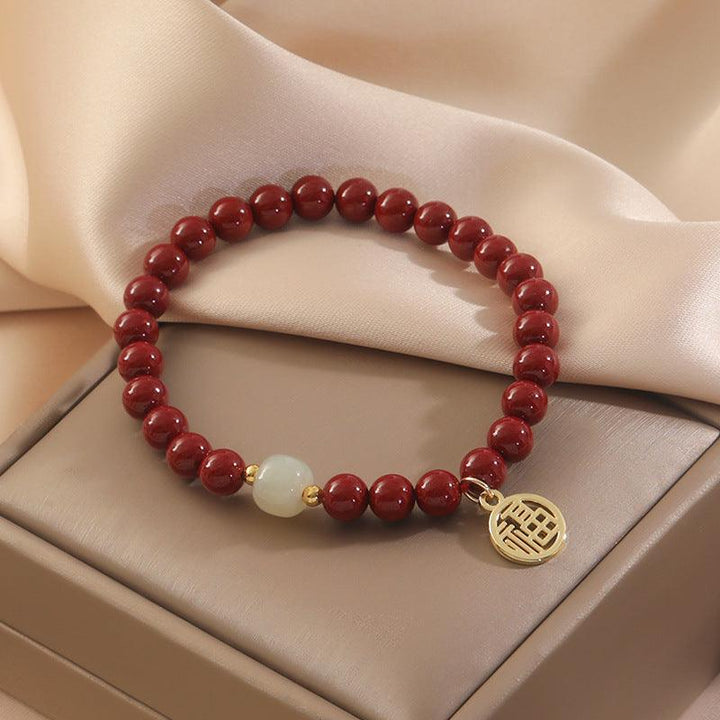 Women's Fashion Natural Cinnabar Lucky Beads Bracelet - Mamofa Global Store