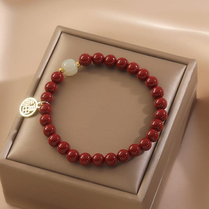 Women's Fashion Natural Cinnabar Lucky Beads Bracelet - Mamofa Global Store