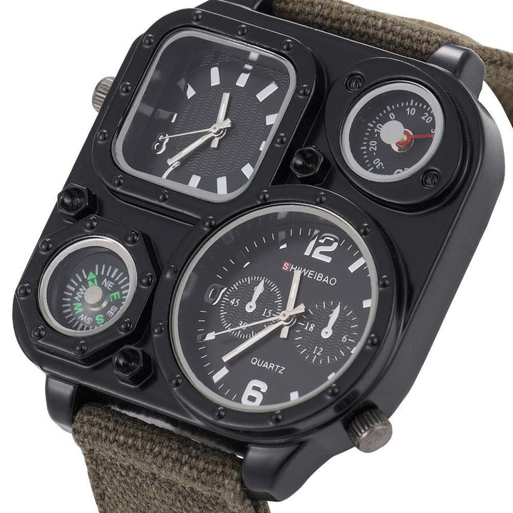 Men's Military Watch Multi-time Zone Personalized Dial - Mamofa Global Store