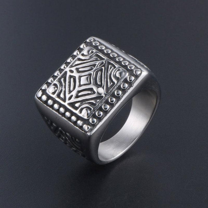 Personalized Men's Trendy Square Ring - Mamofa Global Store