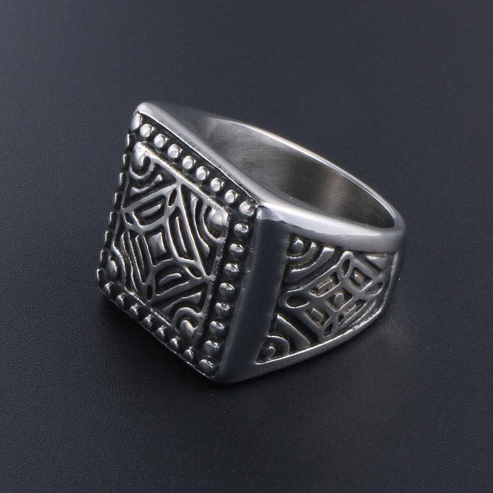 Personalized Men's Trendy Square Ring - Mamofa Global Store