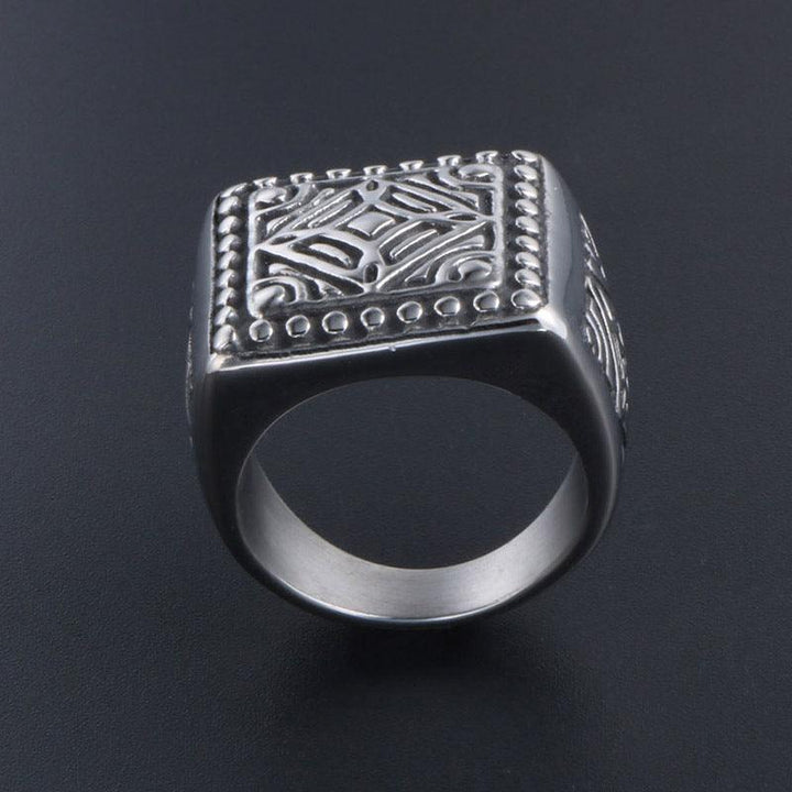 Personalized Men's Trendy Square Ring - Mamofa Global Store