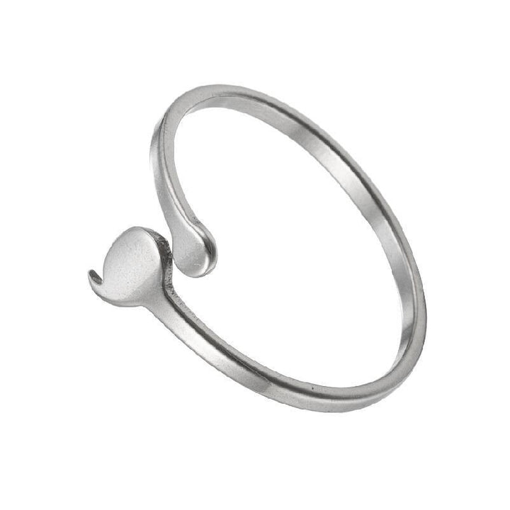 Small Water Drop Open Ring Stainless Steel Simple Comma - Mamofa Global Store