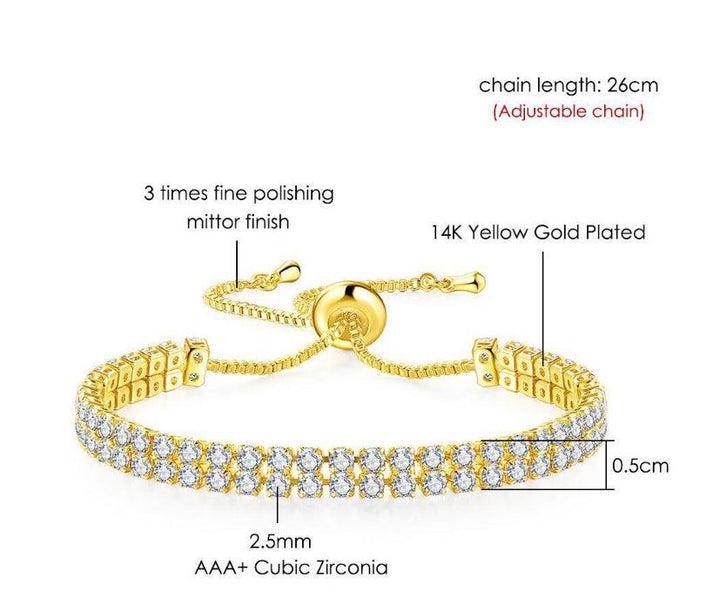 Fashion Double Row Zircon Bracelet For Women - Mamofa Global Store