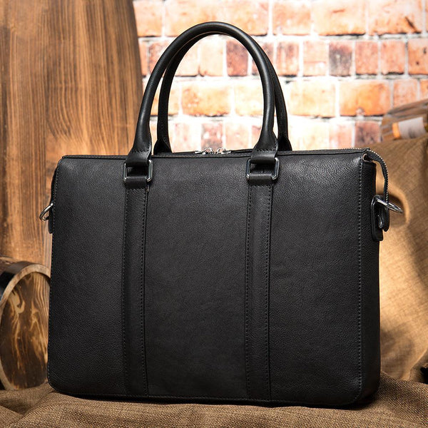 Vintage Men's Leather Briefcase Fashionable Business 14 Inch Computer Handbag - Mamofa Global Store