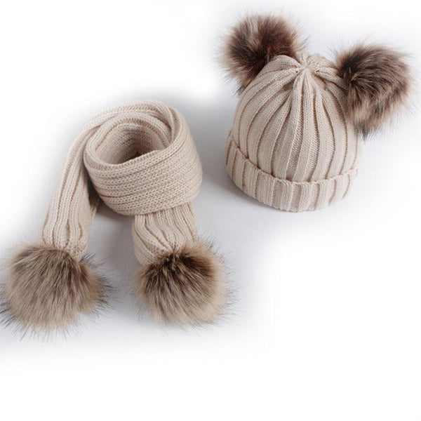 Children's Fashionable Warm Hat And Scarf Set - Mamofa Global Store