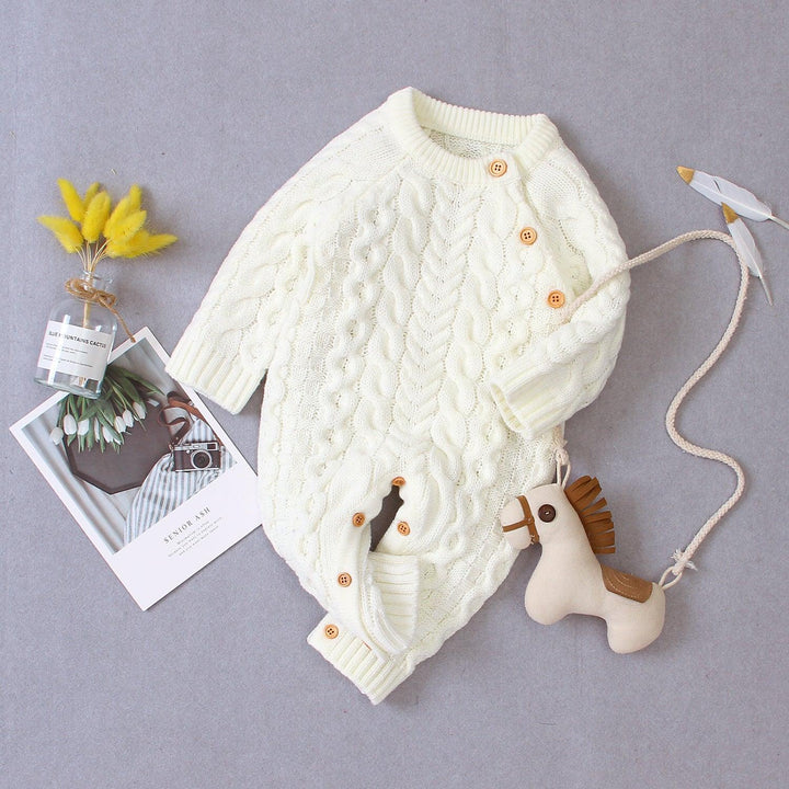 Knitted solid color baby jumpsuit - Mamofa Global Store