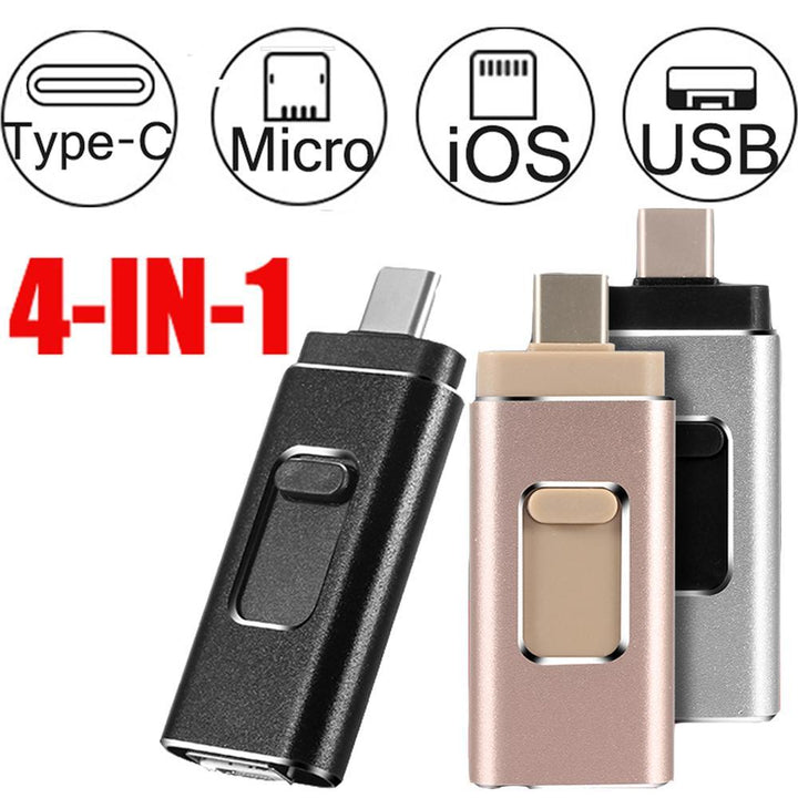 Compatible with Apple, 4 in 1 Flash Stick for iPhoneAndroid Type C Usb Key - Mamofa Global Store