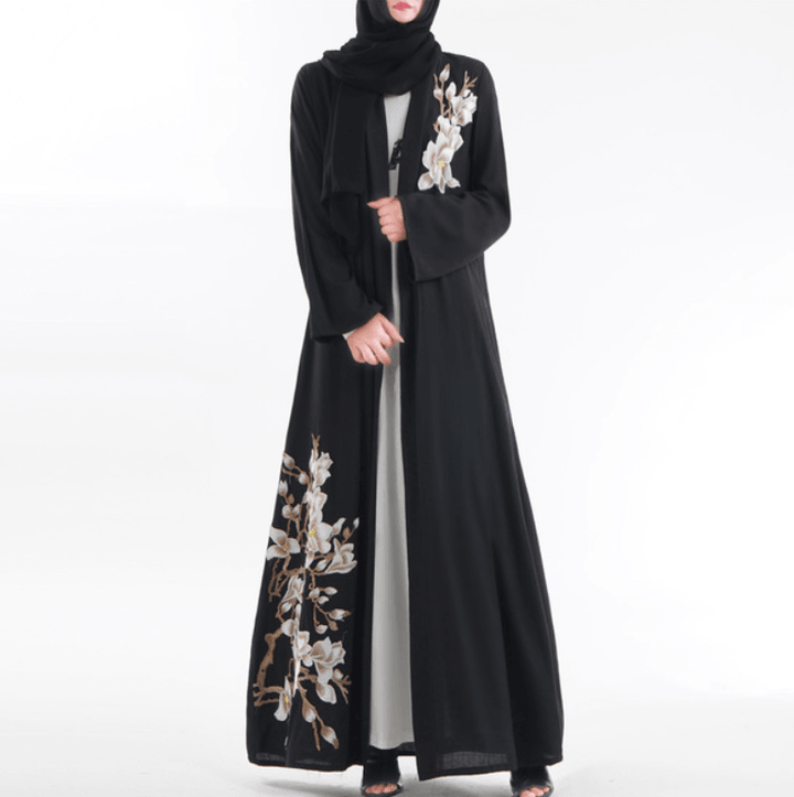 Embroidered Cardigan Dubai Dress - Mamofa Global Store