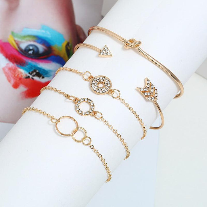 English Letters Love Leaves Multi-layer Bracelet Set - Mamofa Global Store