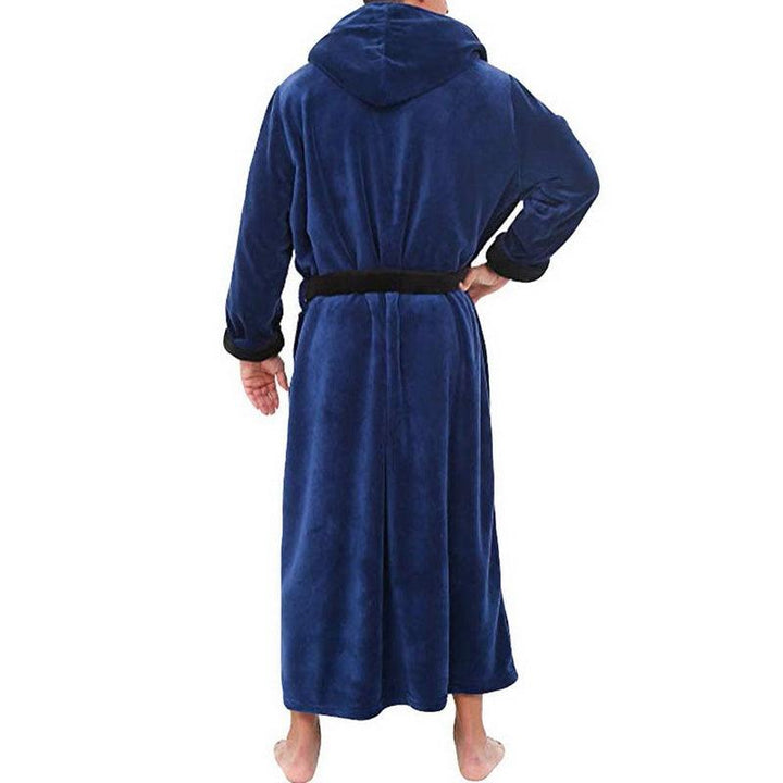 Men BathRobe Flannel Hooded Thick Casual Winter - Mamofa Global Store