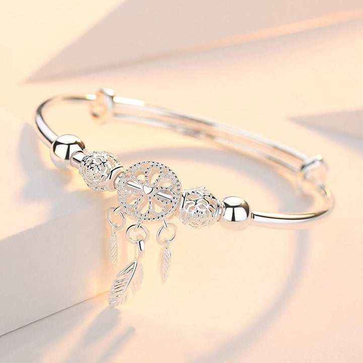 Dreamcatcher Silver Plated Bracelet Female Fashion Exquisite Adjustable Hollow - Mamofa Global Store