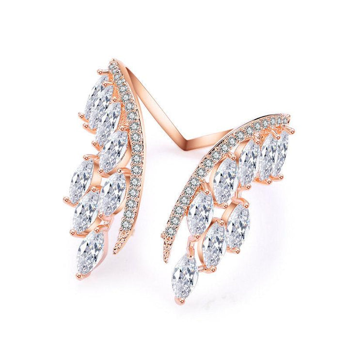 Creative Angel Wings Opening Ring Exquisite Women's Rhinestone Rings Personalized Jewelry - Mamofa Global Store