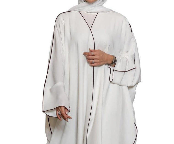 Women's White Patchwork Plus Size Women's Abaya Robe - Mamofa Global Store