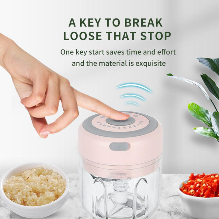 Mini Electric Garlic Chopper USB Charging Ginger Masher Machine Sturdy Durable Chili Vegetable Crusher Kitchen Tool - Mamofa Global Store