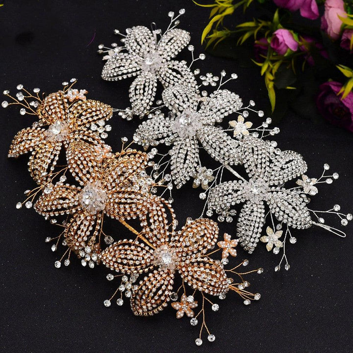 Flower Rhinestone Hair Accessories Bridal Wedding Hair Band - Mamofa Global Store