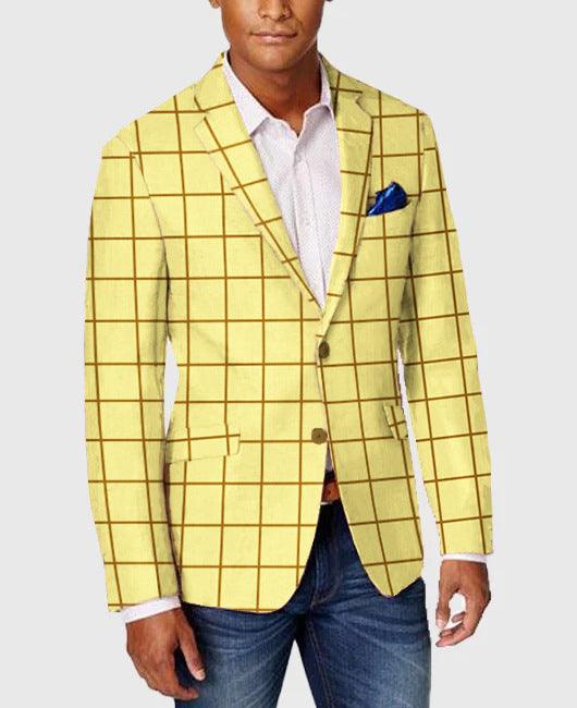 Men's Single-row Two-button Plaid Blazer - Mamofa Global Store