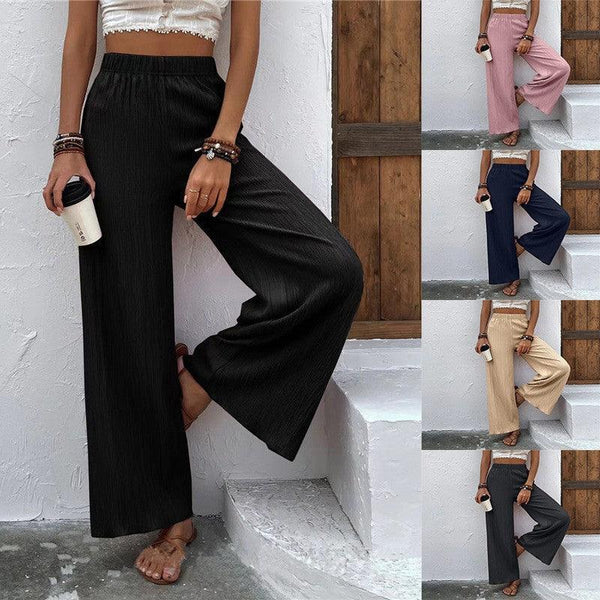 Women's Clothing Casual Loose Slimming Crumpled Wide-leg Pants - Mamofa Global Store