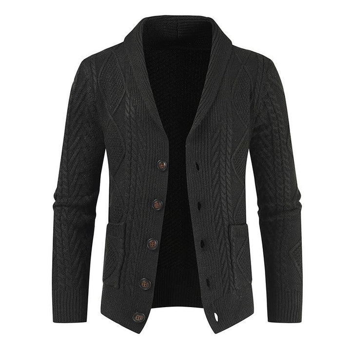 Men's Fashion Knitted Cardigan V Neck Loose Thick Sweater Jacket - Mamofa Global Store