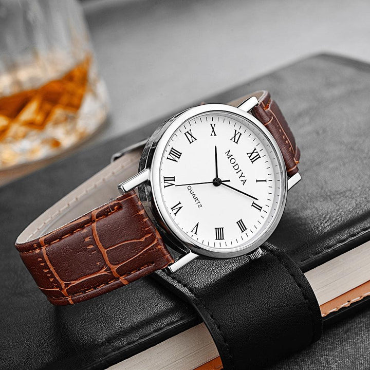 Simple Leather Belt Men's Quartz Watch - Mamofa Global Store