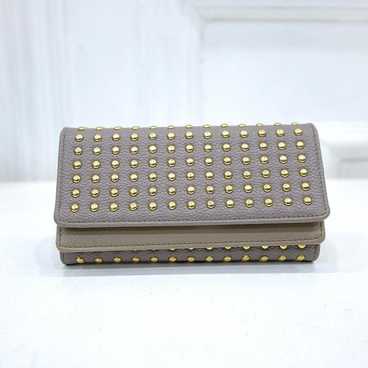 Women's Rivet Three-fold Wallet - Mamofa Global Store