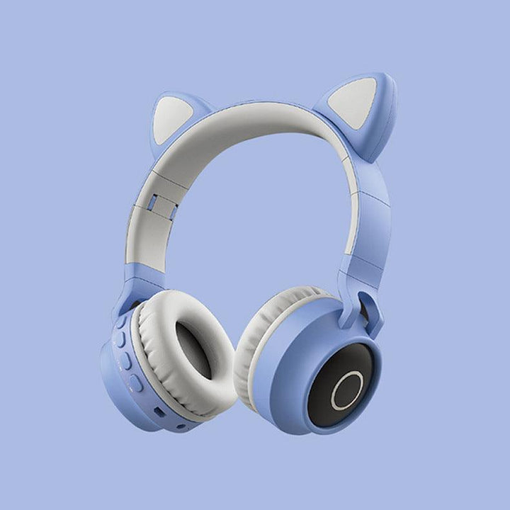 LED Light Cat Ear Headphones Wireless Bluetooth 5.0 Headset Portable Foldable Kids Headphone With Microphone Best Gift - Mamofa Global Store