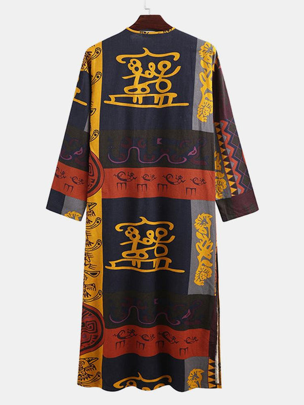 Casual Printed Long Long Sleeve Robe Dubai Robe - Mamofa Global Store