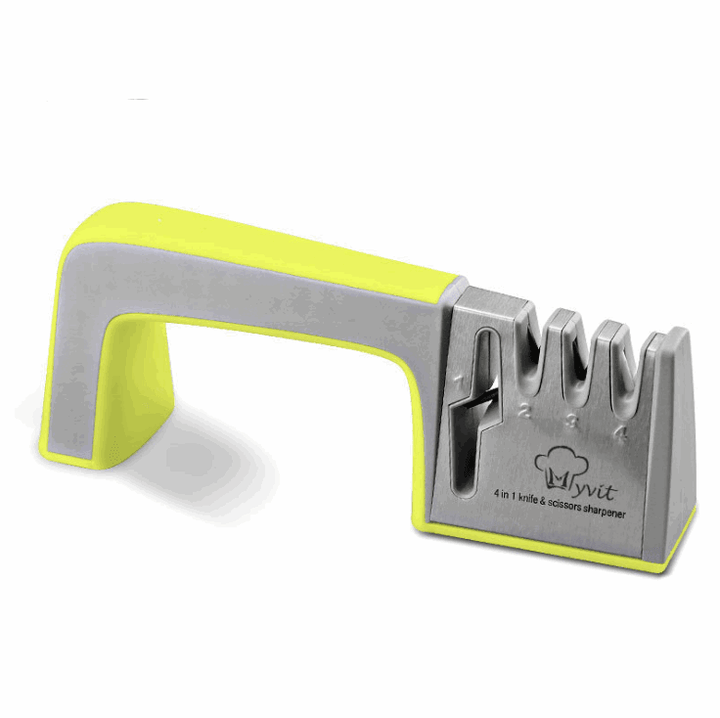 A Four-in-one Family Uses A Sharpener To Sharpen A Kitchen Knife - Mamofa Global Store