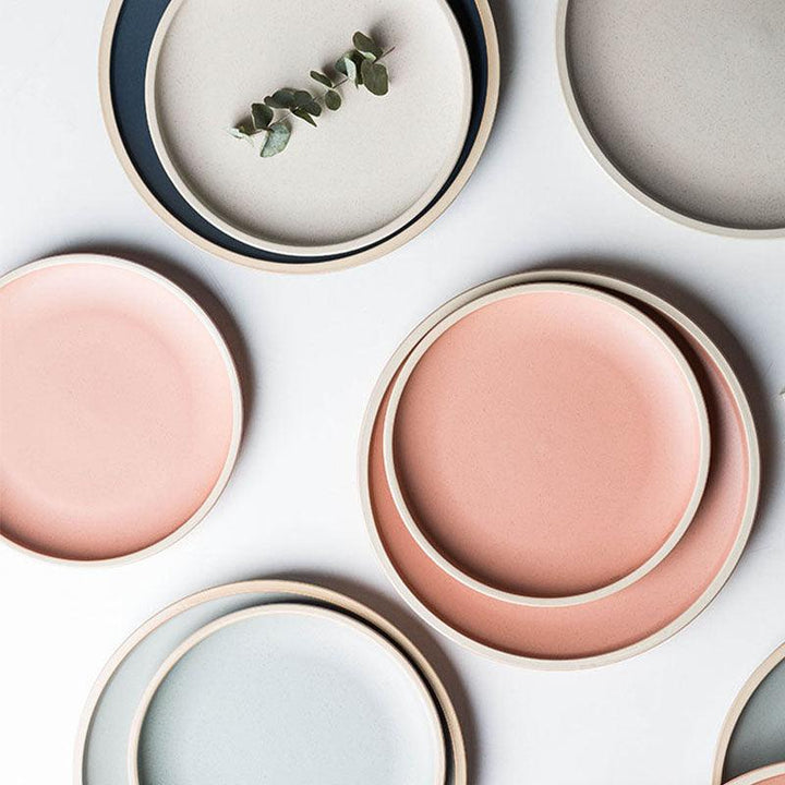 Pure color matte ceramic plate - Mamofa Global Store