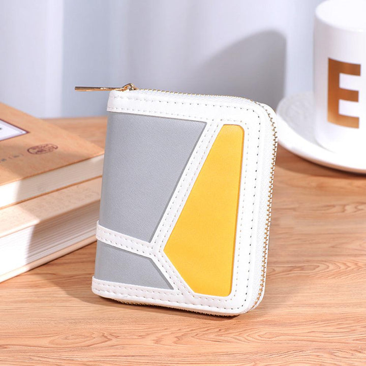 Color Contrast Patchwork Women's Wallet Single Zipper Retro Wallet - Mamofa Global Store