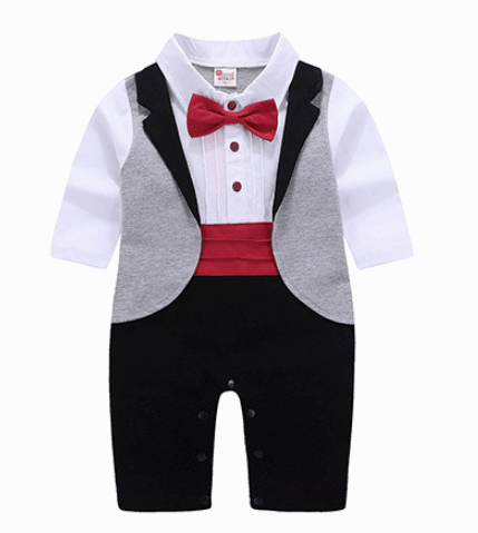 Boys' long-sleeved gentleman romper - Mamofa Global Store