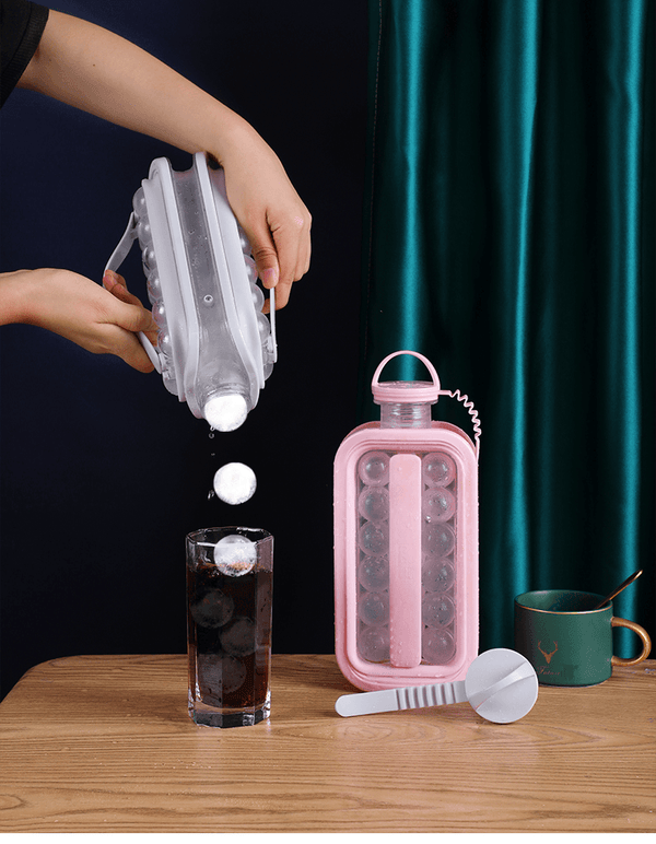 Vacane Ice Kettle Ice Ball Maker 2-In-1 Cold Water Bottle Household Ice Cube Ice Making Magic Tool Ice Mold - Mamofa Global Store