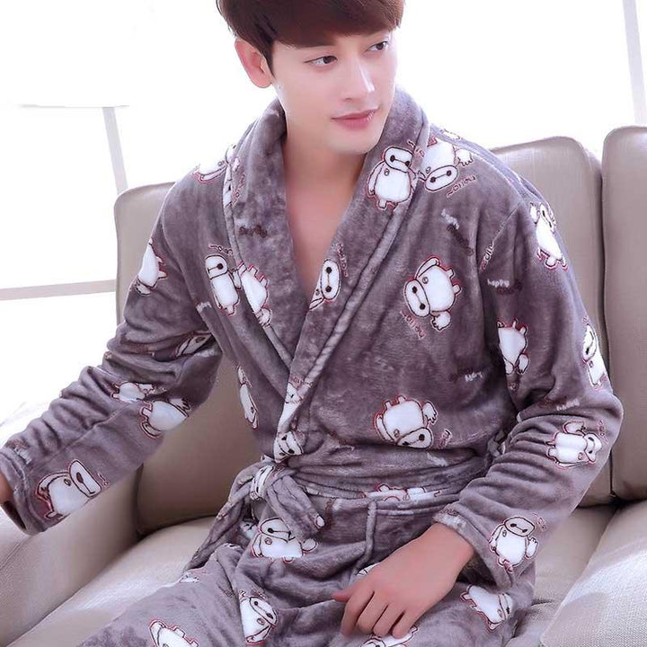 Winter Bathrobe Coral Fleece Couple Pajamas - Mamofa Global Store