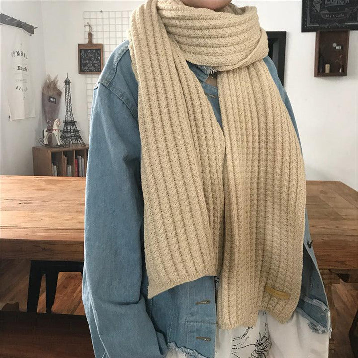 Women's Fashionable All-matching Thickened Warm Wool Knitted Scarf - Mamofa Global Store