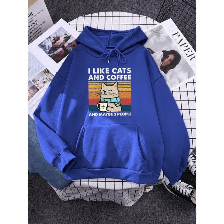 I Like Cats And Coffee Printed Women Hoody - Mamofa Global Store