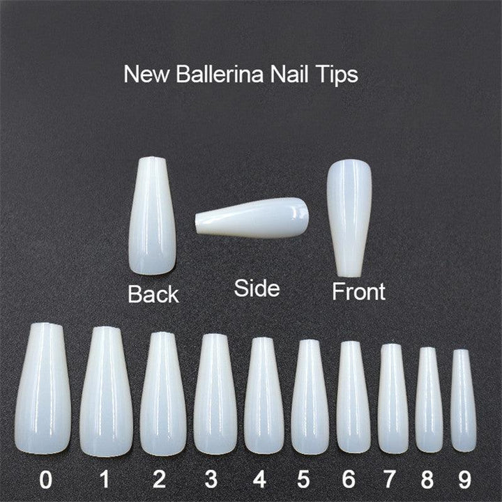 tablets of transparent natural color ballet fake nails - Mamofa Global Store