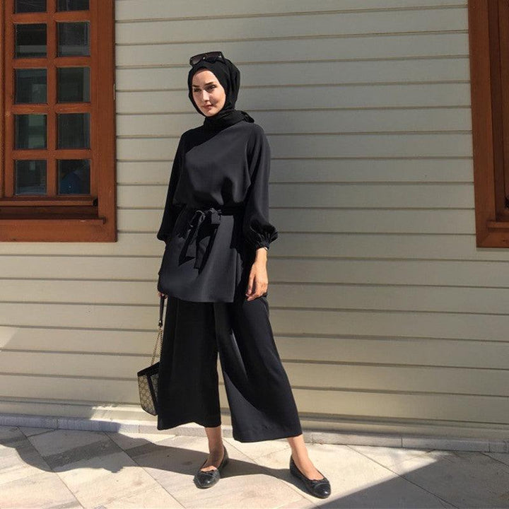 Wide leg pants dress Dubai suit - Mamofa Global Store