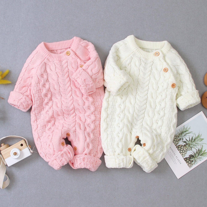 Knitted solid color baby jumpsuit - Mamofa Global Store