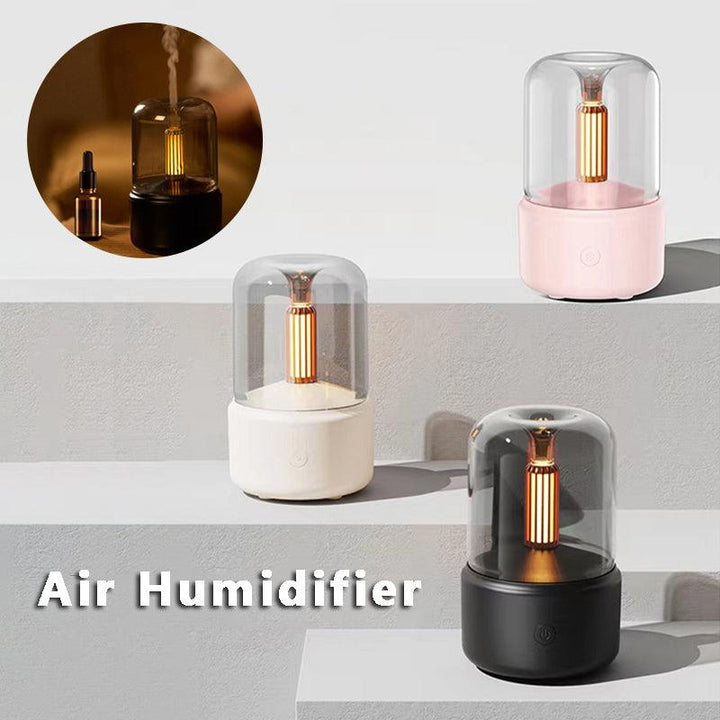 Atmosphere Light Humidifier Candlelight Aroma Diffuser Portable 120ml Electric USB Air Humidifier Cool Mist Maker Fogger 8-12 Hours With LED Night Light - Mamofa Global Store