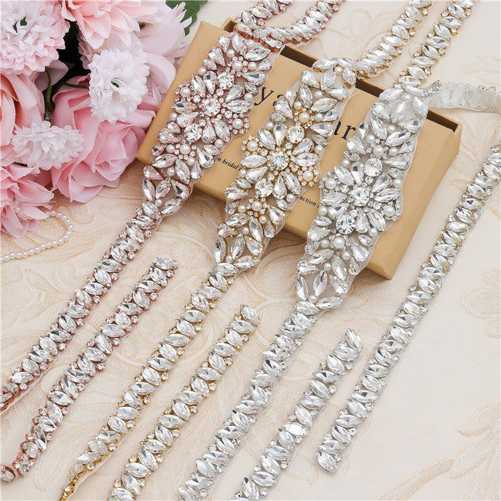 Rhinestone Applique Wedding Dress Waist Jewelry - Mamofa Global Store